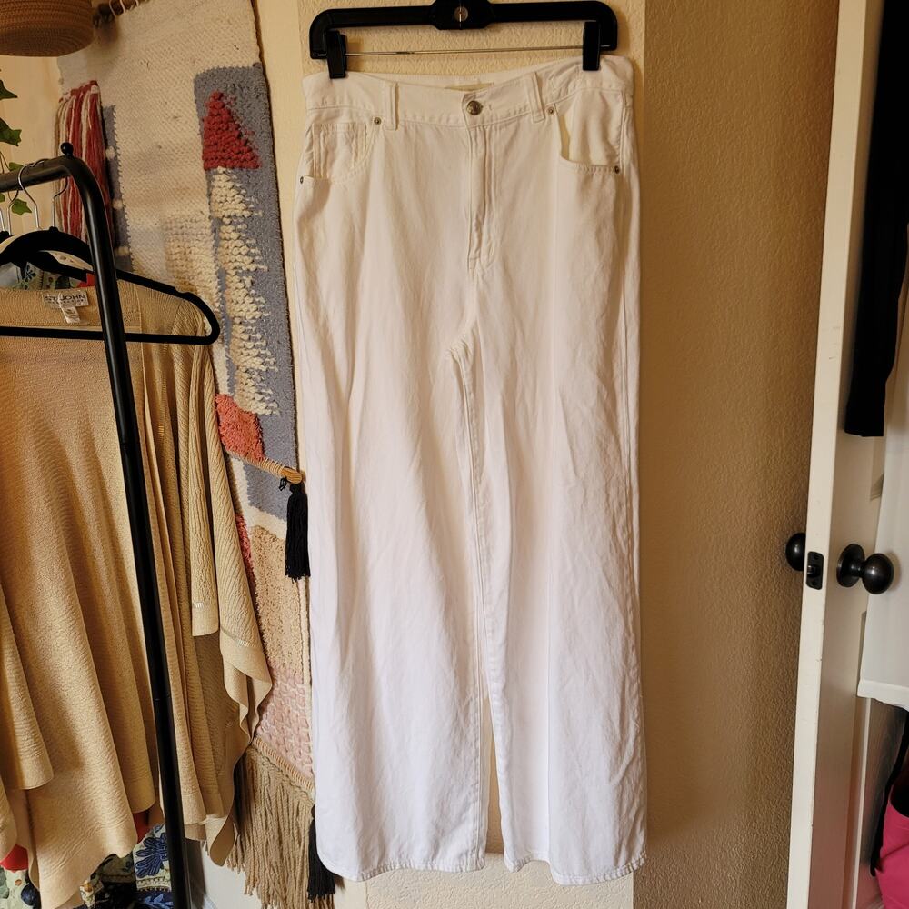 Madewell SuperWide Leg Jeans in White, sz 29